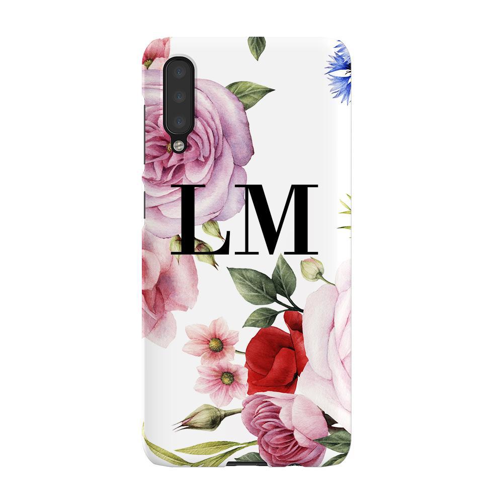 Personalised Floral Blossom Initials Samsung Galaxy A50 Case