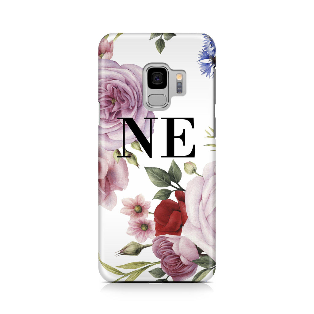 Personalised Floral Blossom Initials Samsung Galaxy S9 Case