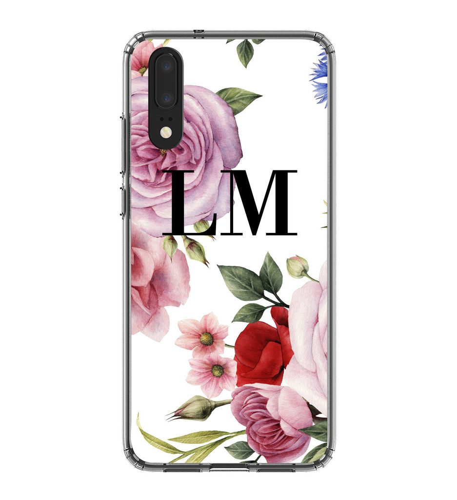 Personalised Floral Blossom Initials Huawei P20 Case