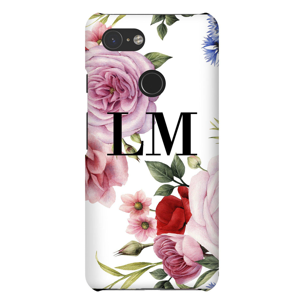 Personalised Floral Blossom Initials Google Pixel 3 Case