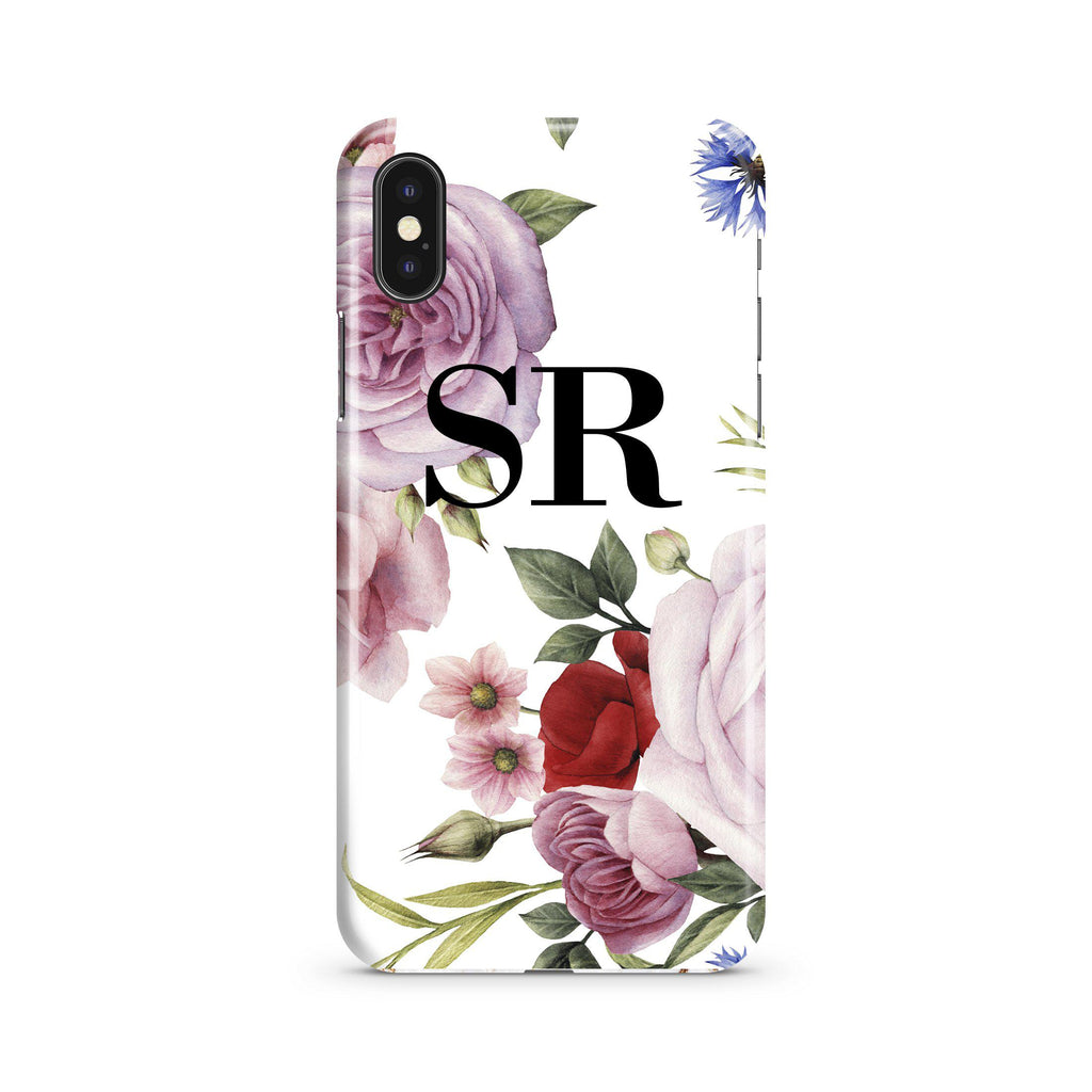 Personalised Floral Blossom Initials iPhone XS Max Case