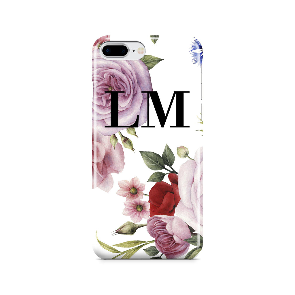 Personalised Floral Blossom Initials iPhone 8 Plus Case
