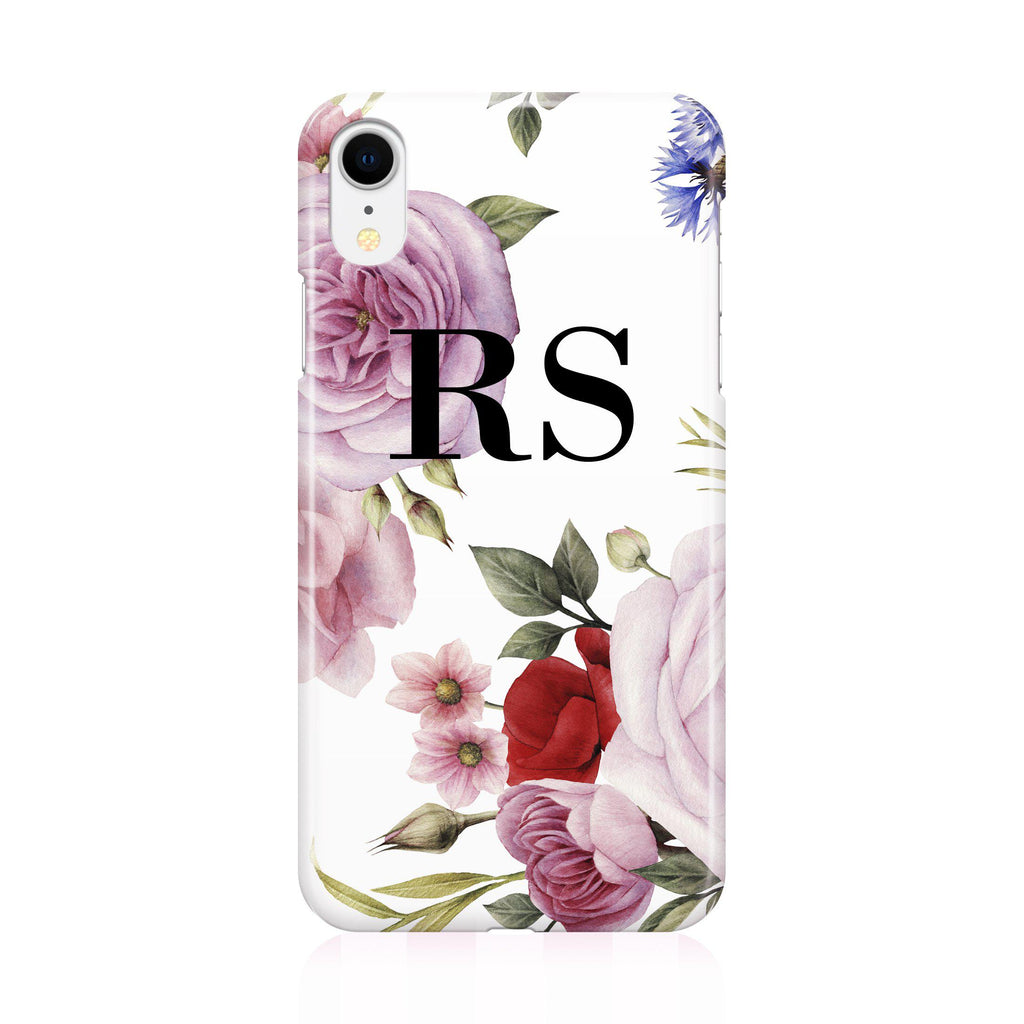 Personalised Floral Blossom Initials iPhone XR Case