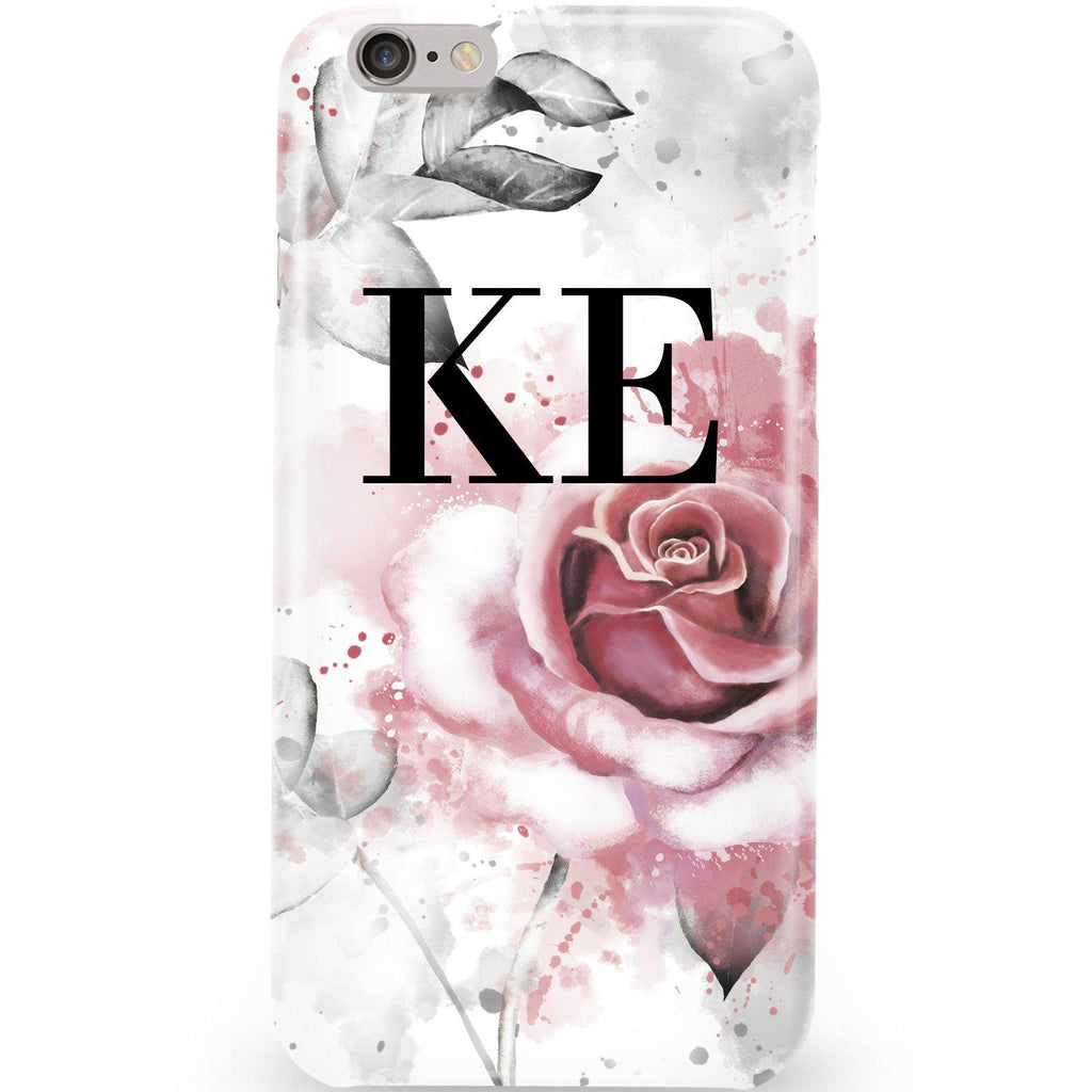 Personalised Floral Rose Initials iPhone 6/6s Case