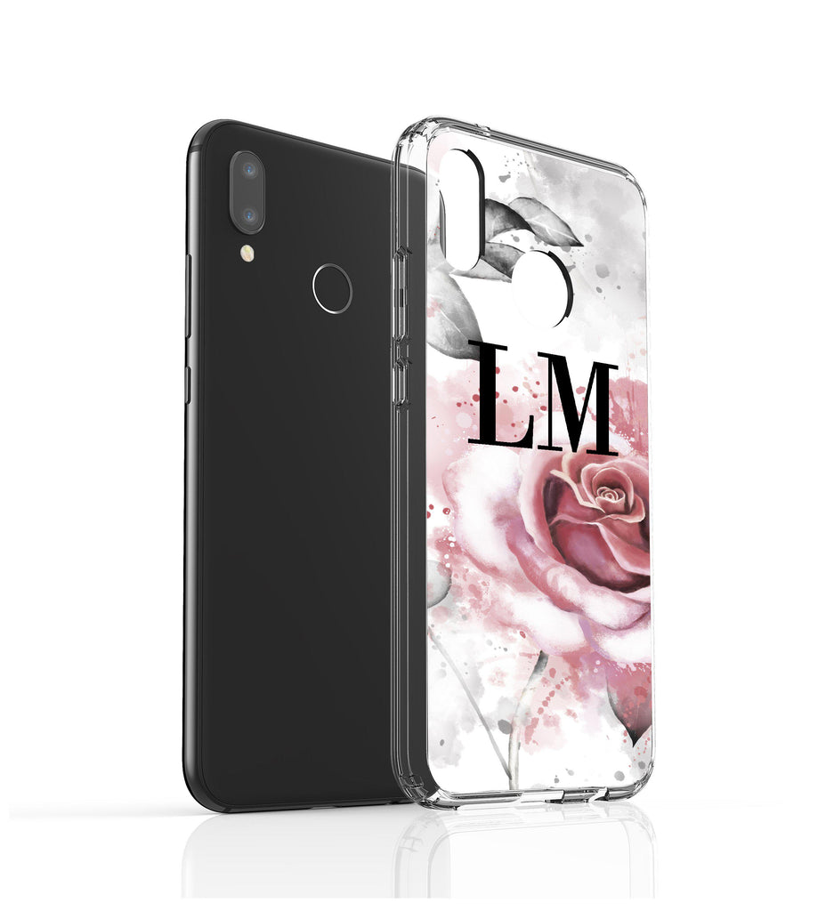 Personalised Floral Rose Initials Huawei P20 Lite Case
