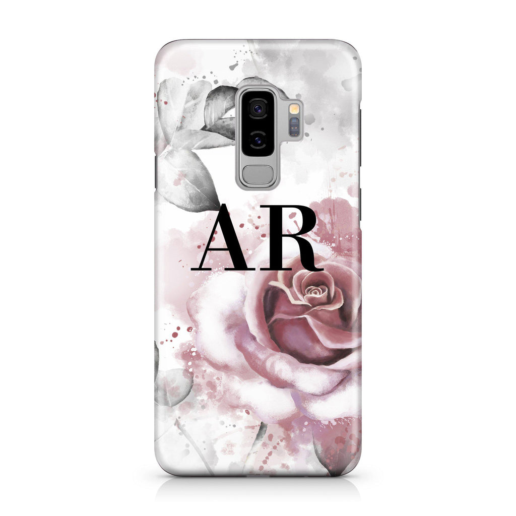 Personalised Floral Rose Initials Samsung Galaxy S9 Plus Case