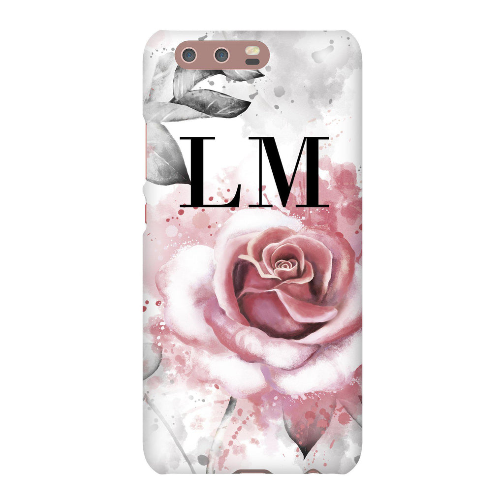 Personalised Floral Rose Initials Huawei P10 Case