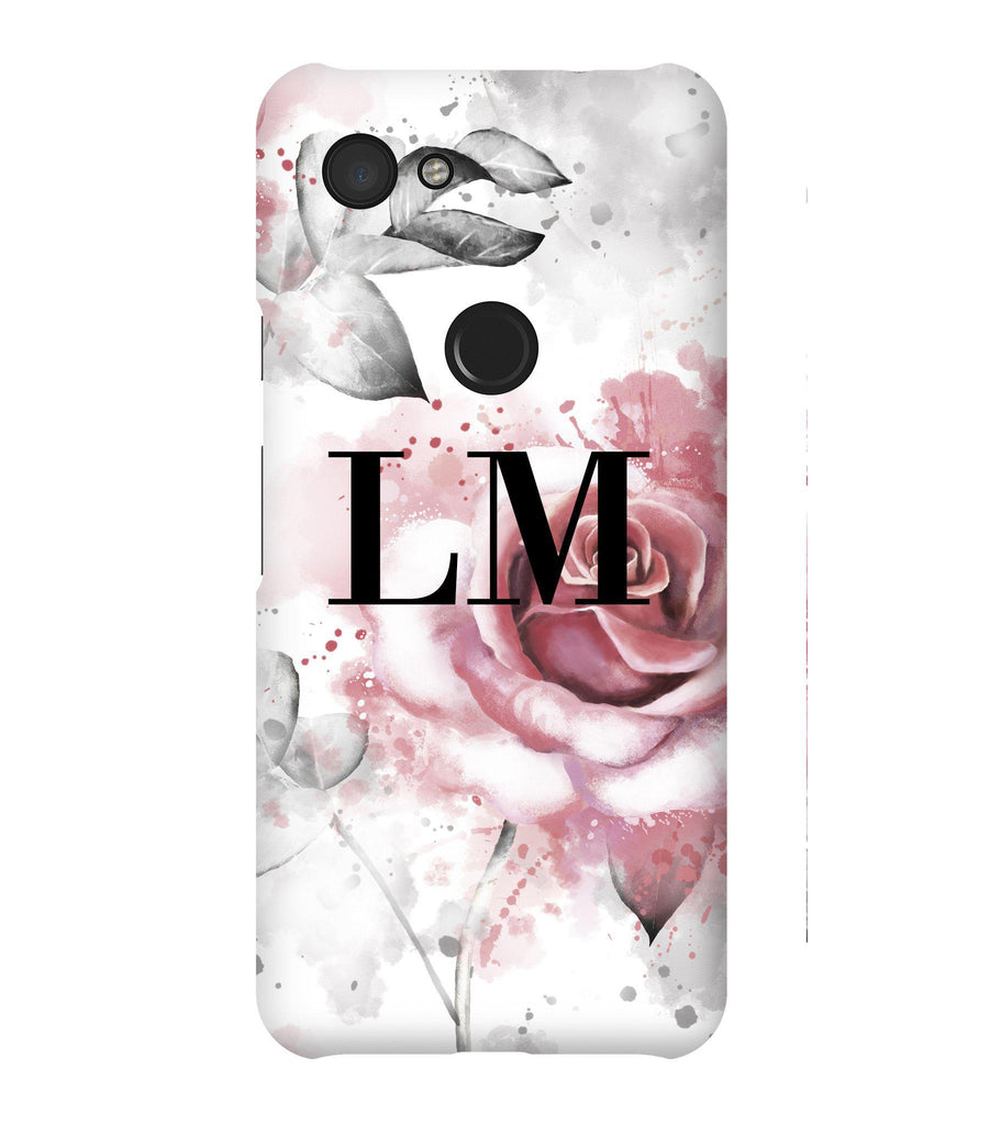 Personalised Floral Rose Initials Google Pixel 3a Case