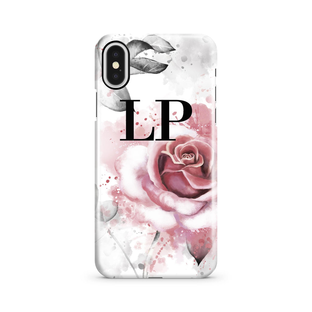 Personalised Floral Rose iPhone X Case