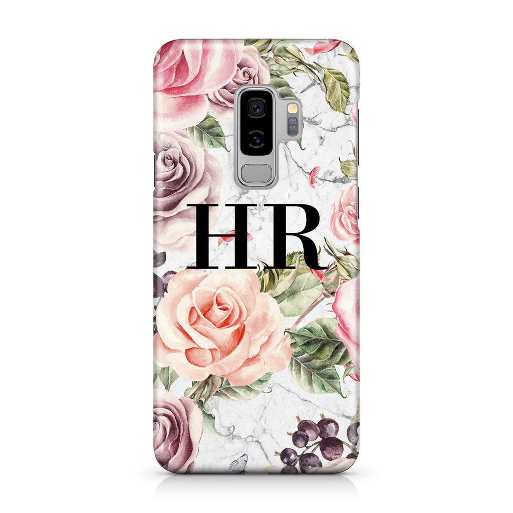 Personalised Watercolor Floral Initials Samsung Galaxy S9 Plus Case