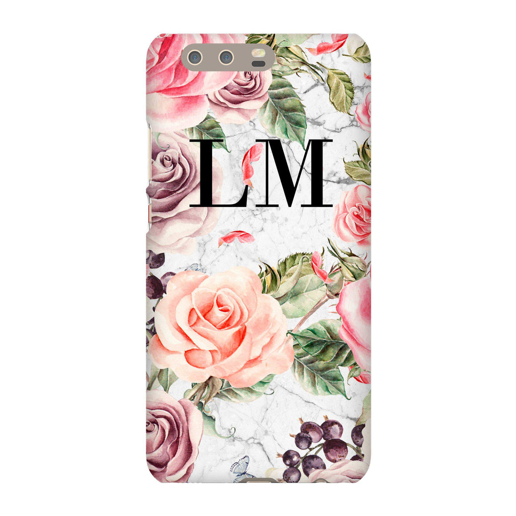 Personalised Watercolor Floral Initials Huawei P10 Plus Case