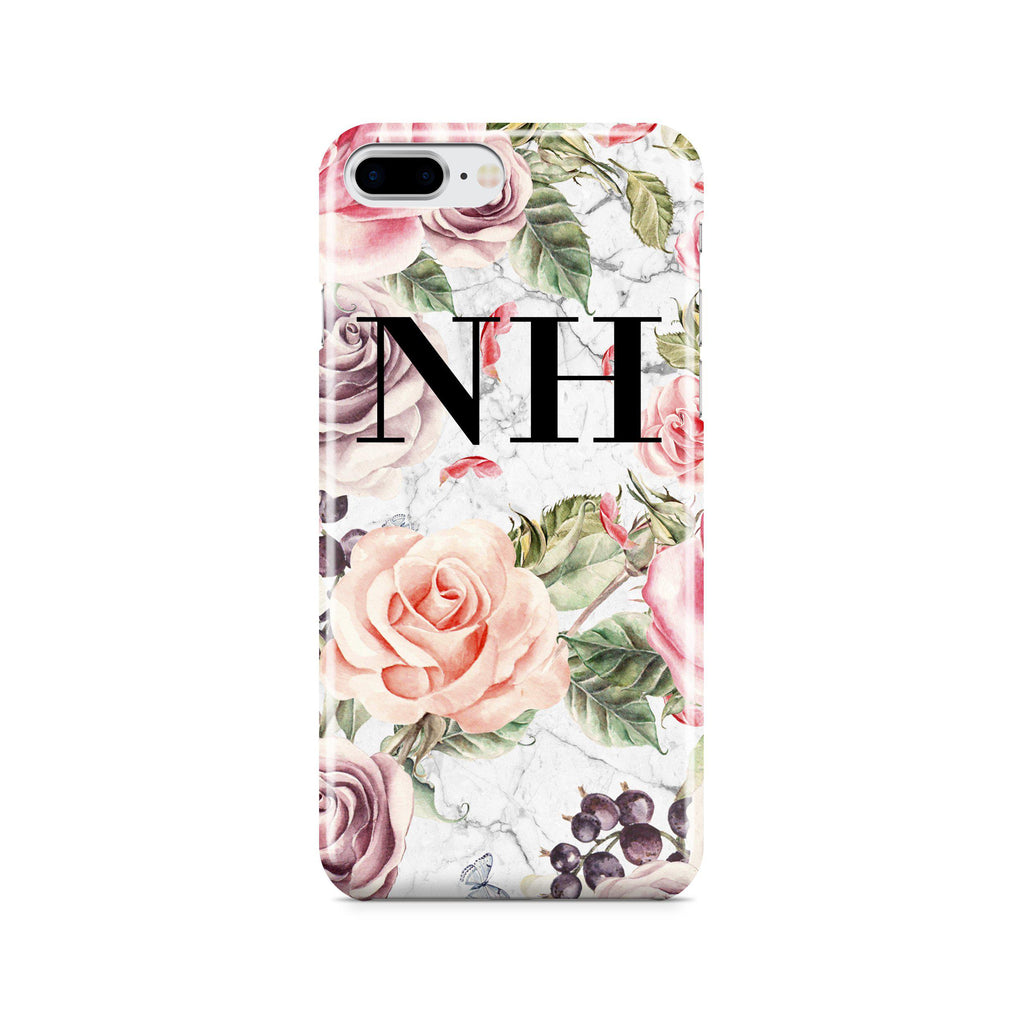 Personalised Watercolor Floral Initials iPhone 7 Plus Case