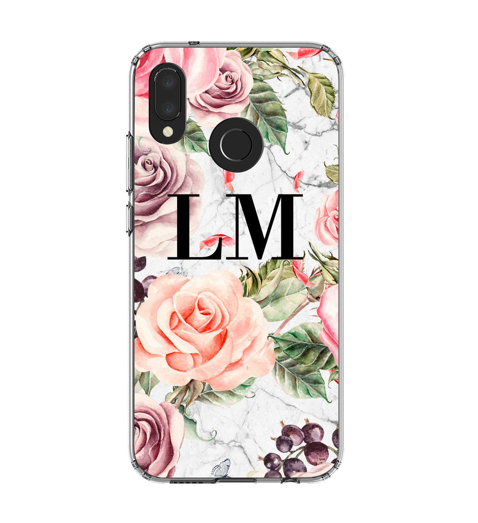 Personalised Watercolor Floral Initials Huawei P20 Lite Case