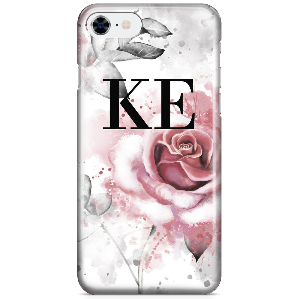 Personalised Floral Rose Initials iPhone SE Case