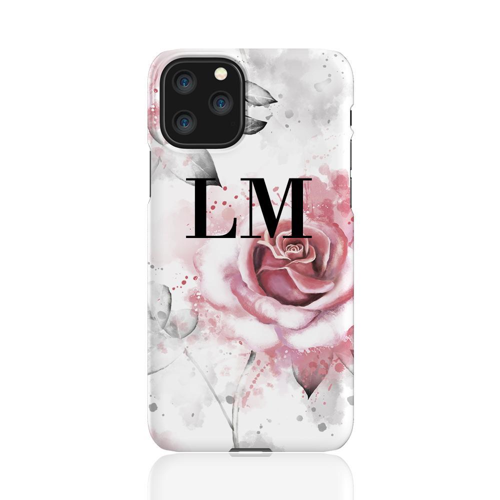 Personalised Floral Rose Initials iPhone 11 Pro Case