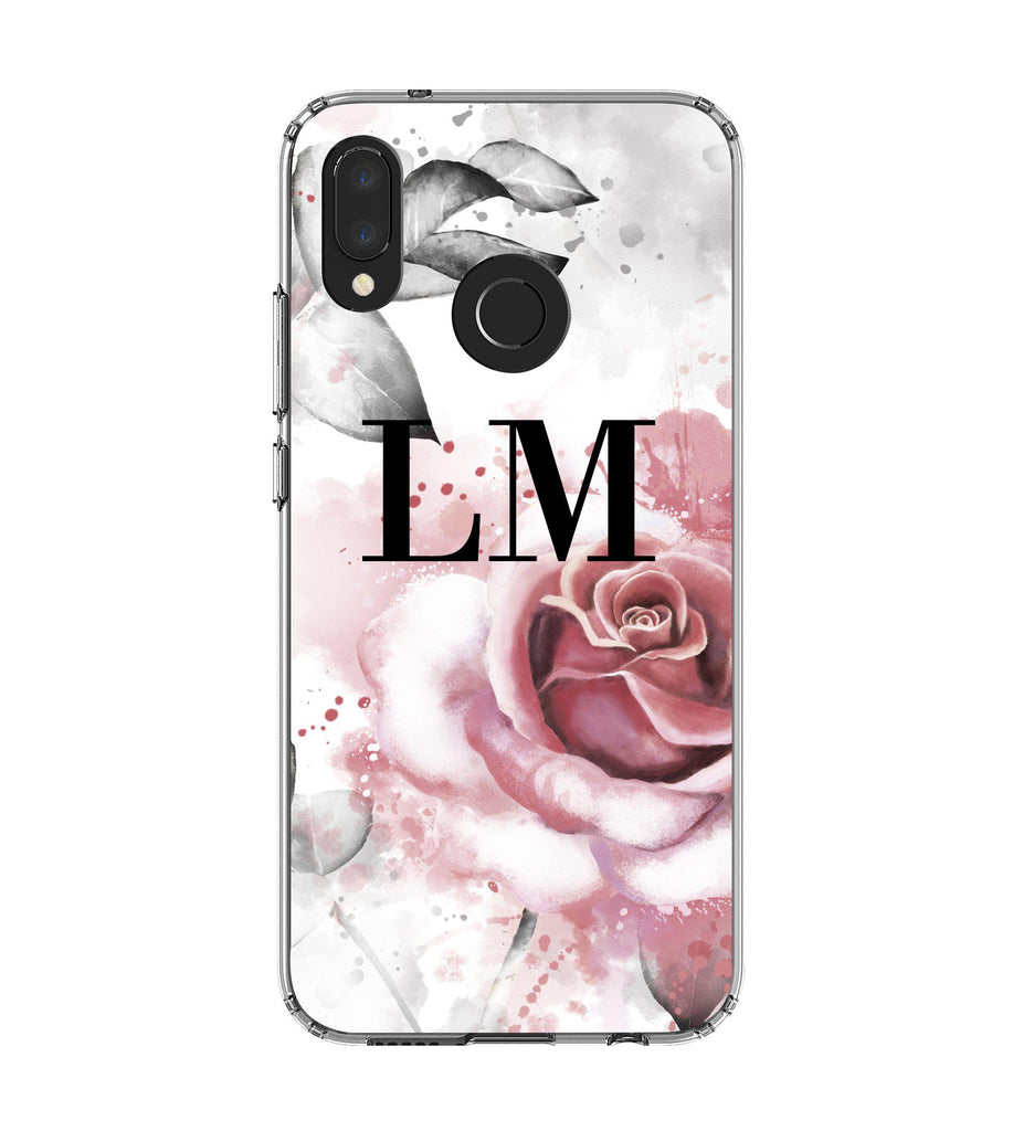 Personalised Floral Rose Initials Huawei P20 Lite Case
