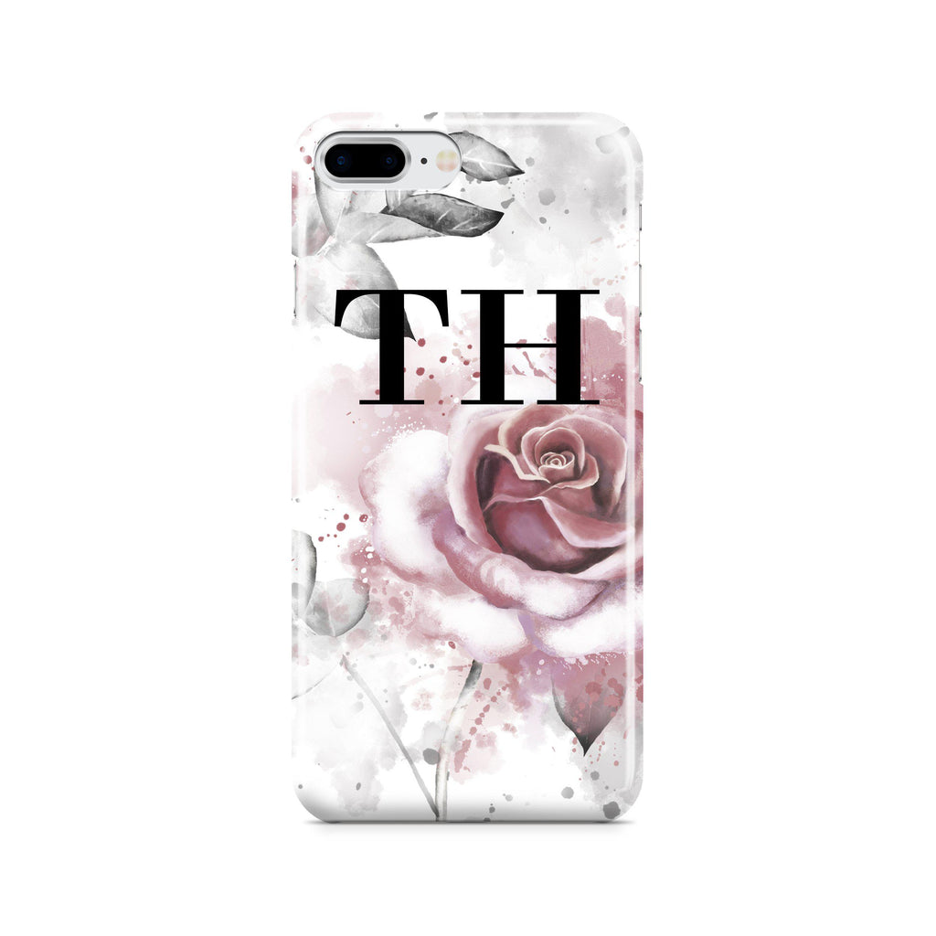 Personalised Floral Rose Initials iPhone 8 Plus Case