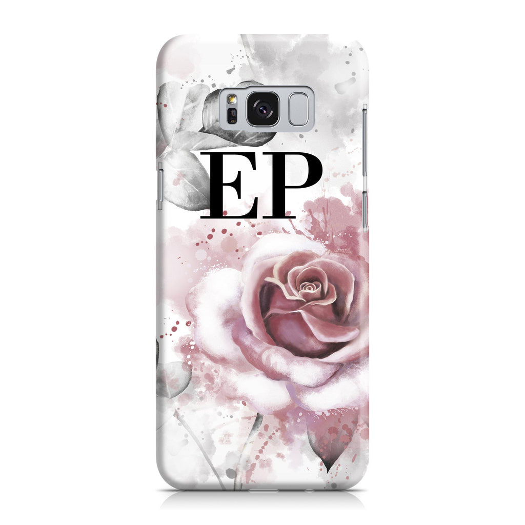 Personalised Floral Rose Initials Samsung Galaxy S8 Plus Case