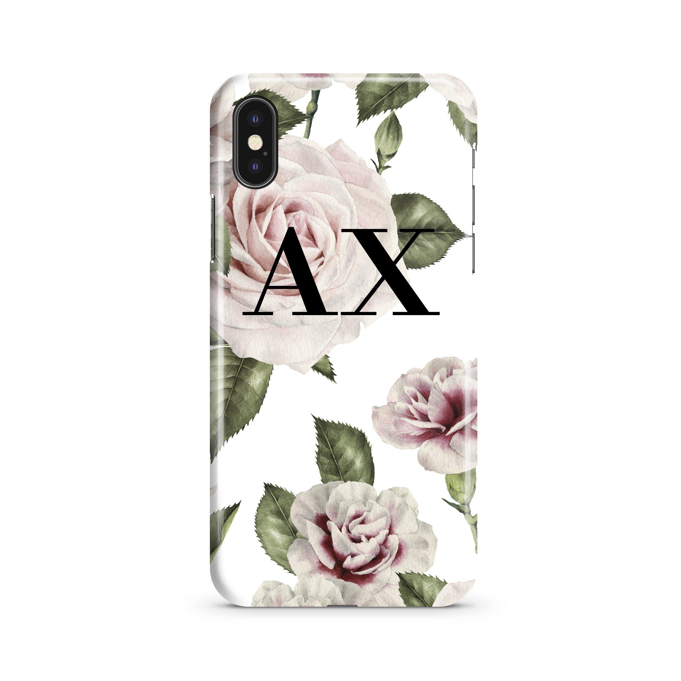 Personalised Floral Rose Initials iPhone Max