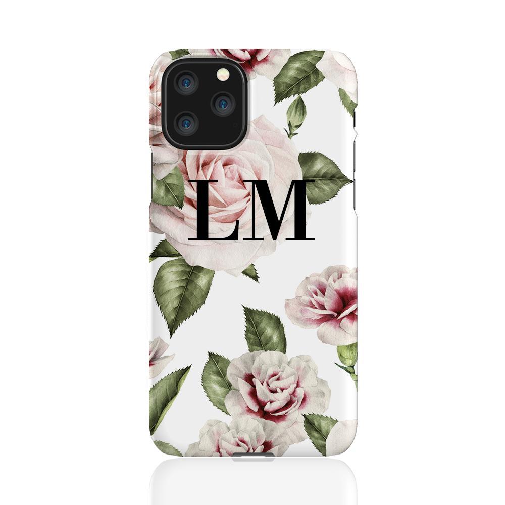 Personalised White Floral Rose Initials iPhone 11 Pro Case