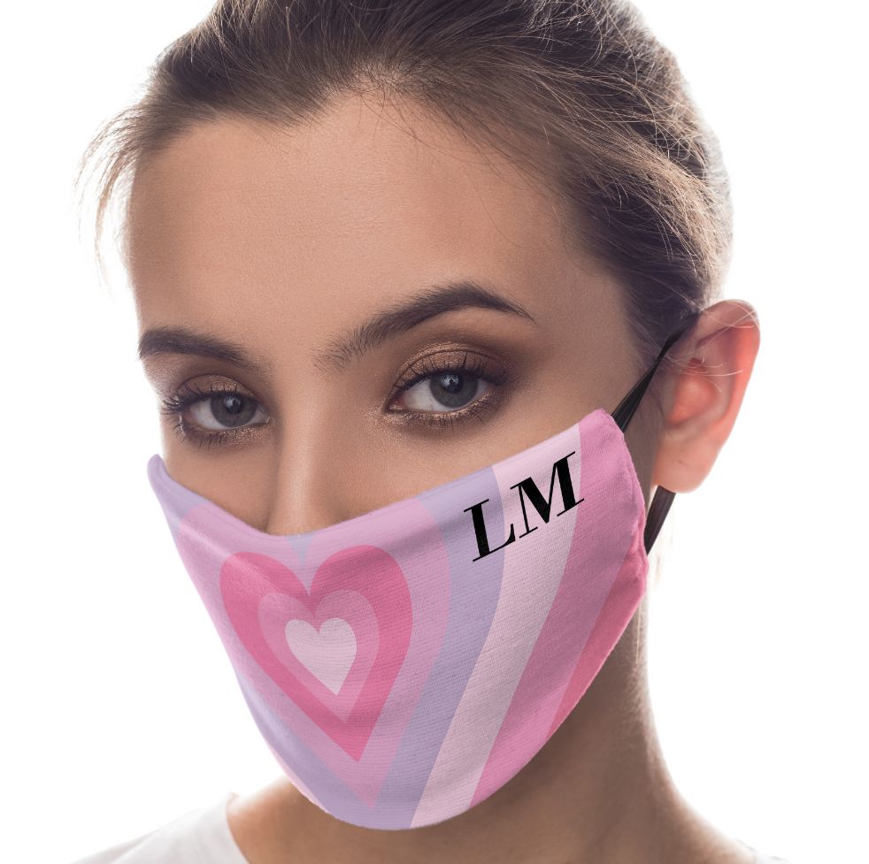 Personalised Heart Latte Reusable Face Mask