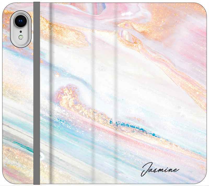 Personalised Blush Marble Name iPhone XR Case