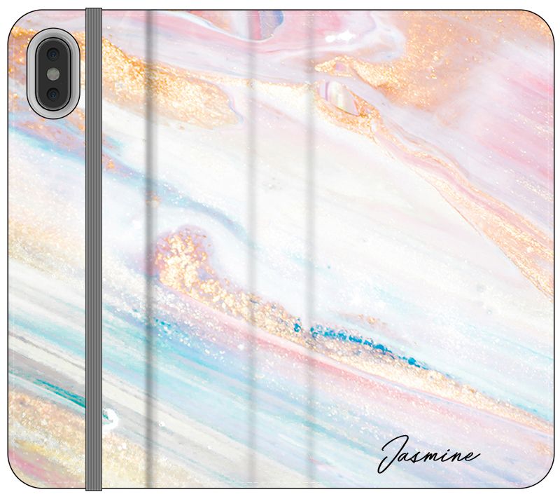 Personalised Blush Marble Name iPhone XS Max Case