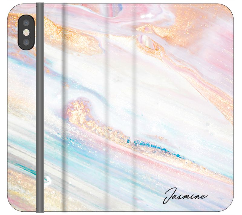 Personalised Blush Marble Name iPhone X Case