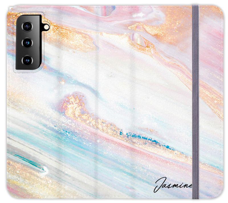 Personalised Blush Marble Name Samsung Galaxy S21 Plus Case
