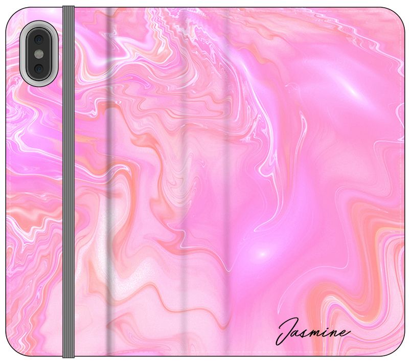 Personalised Cosmic Pink Name iPhone XS Case