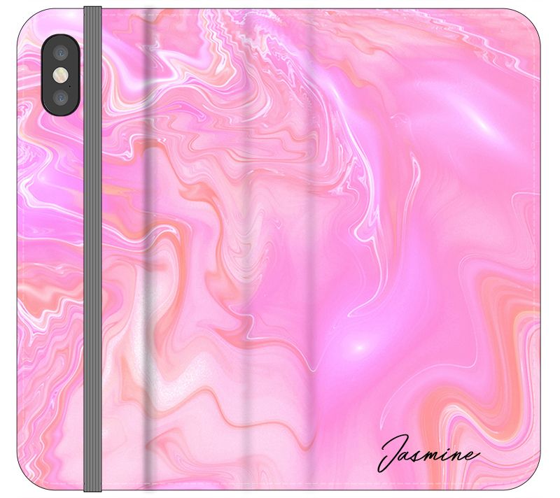 Personalised Cosmic Pink Name iPhone X Case