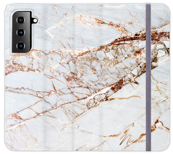 Personalised Cracked Marble Bronze Initials Samsung Galaxy S22 Plus Case