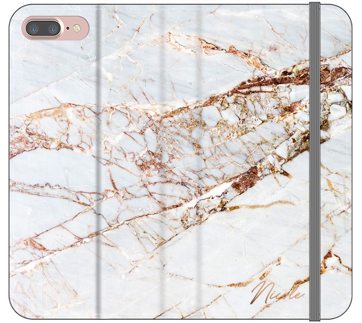 Personalised Cracked Marble Bronze Initial iPhone 8 Plus Case