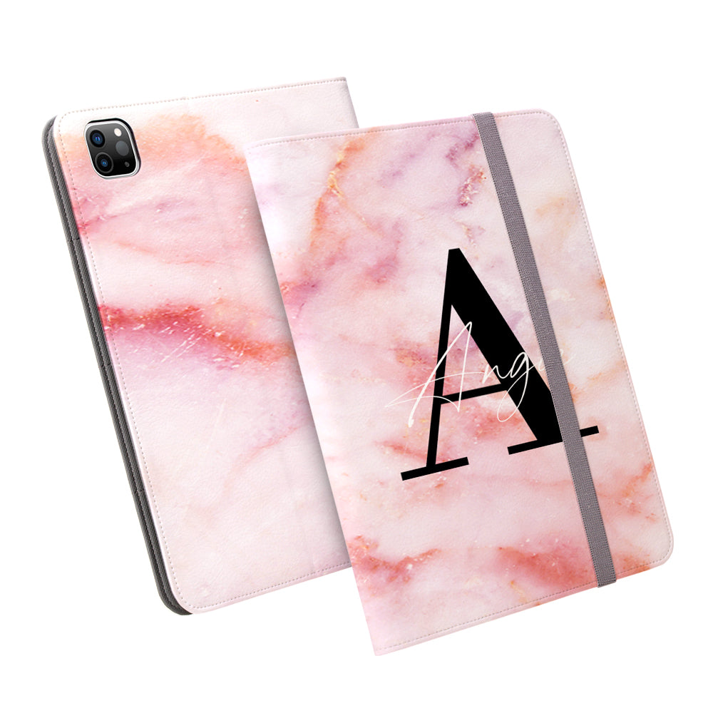 Personalised Pastel Marble Name Initial iPad Pro Case