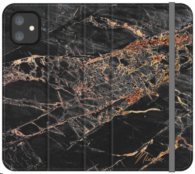 Personalised Slate Marble Bronze Initial iPhone 11 Case