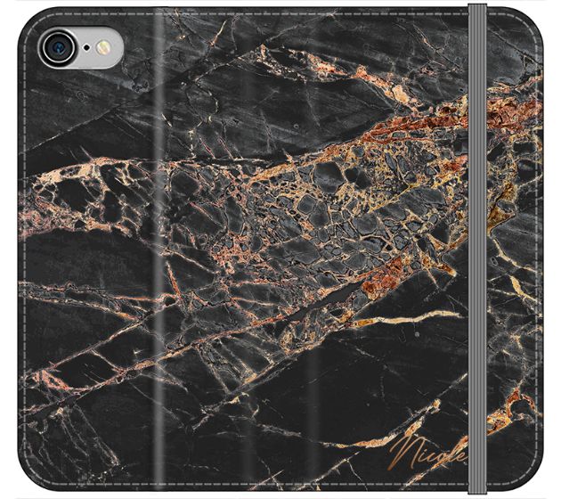 Personalised Slate Marble Bronze Initial iPhone 8 Case