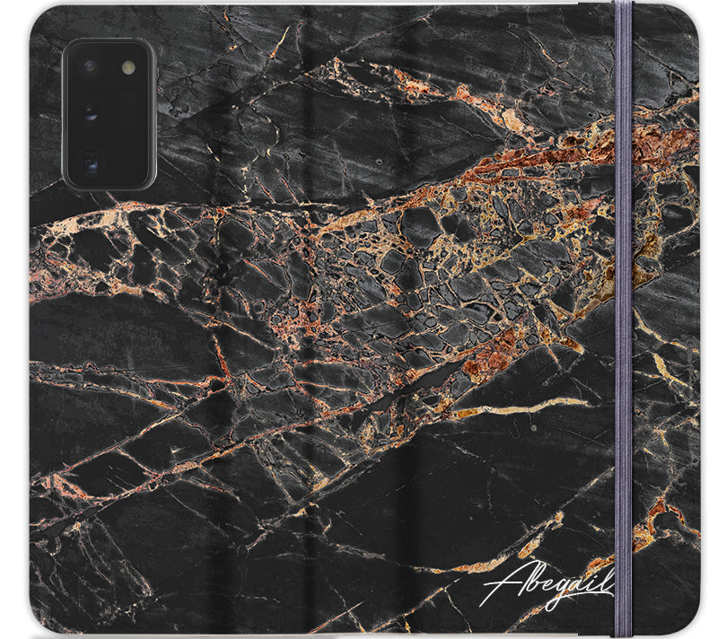 Personalised Slate Marble Bronze Initial Samsung Galaxy Note 20 Case
