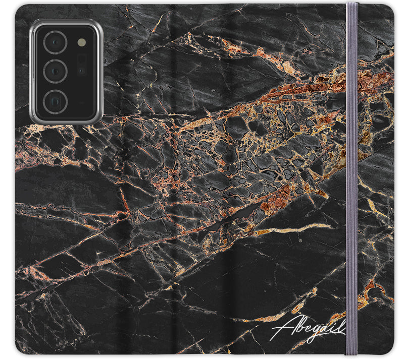Personalised Slate Marble Bronze Initial Samsung Galaxy Note 20 Ultra Case