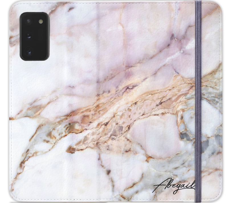 Personalised White Galaxy Marble Name Samsung Galaxy Note 20 Case