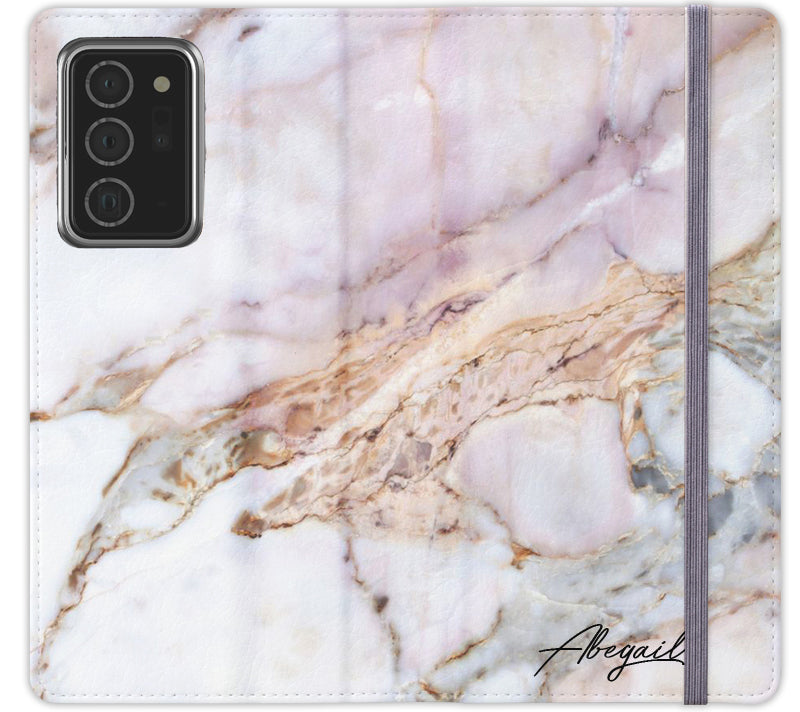 Personalised White Galaxy Marble Name Samsung Galaxy Note 20 Ultra Case