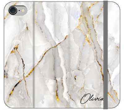 Personalised Cream Marble Name iPhone 8 Case