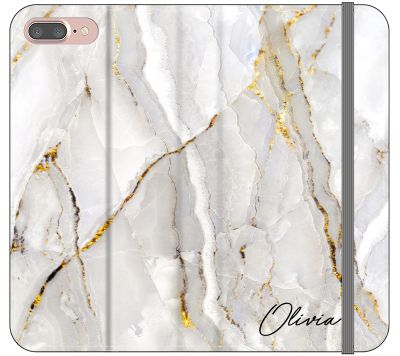 Personalised Cream Marble Name iPhone 7 Plus Case