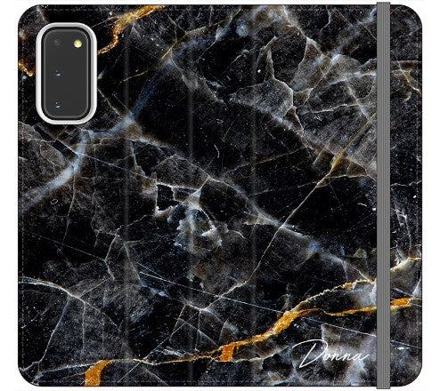 Personalised Midnight Marble Name Samsung Galaxy S21 Case