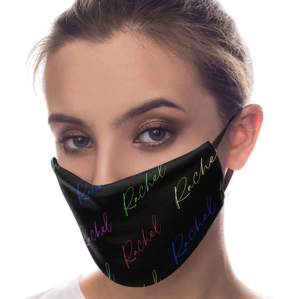 Personalised Multicolor Script Reusable Face Mask