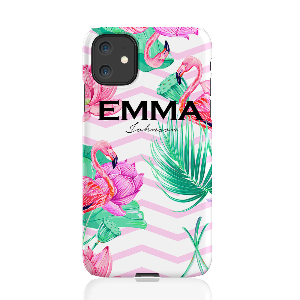 Personalised Flamingo Name iPhone 11 Case