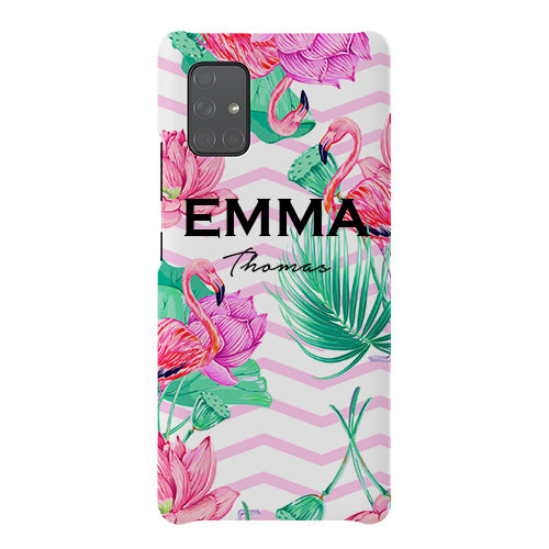 Personalised Flamingo Name Samsung Galaxy A51 Case