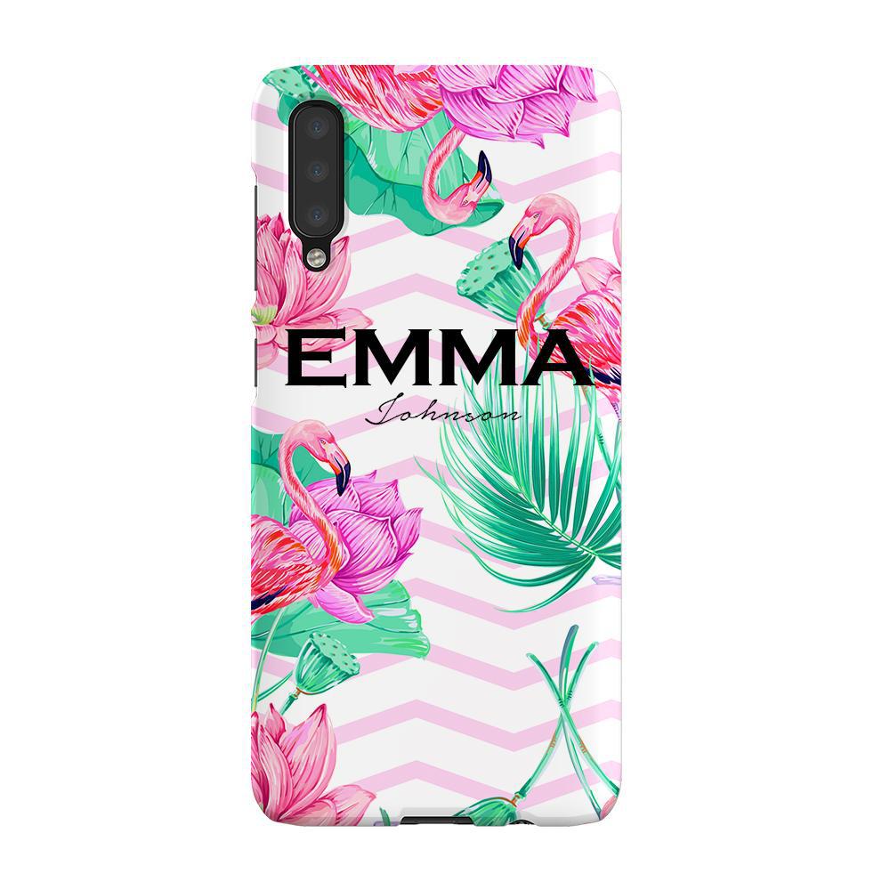 Personalised Flamingo Name Samsung Galaxy A50 Case