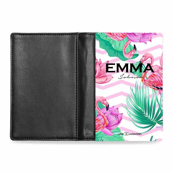 Personalised Flamingo Name Passport Cover