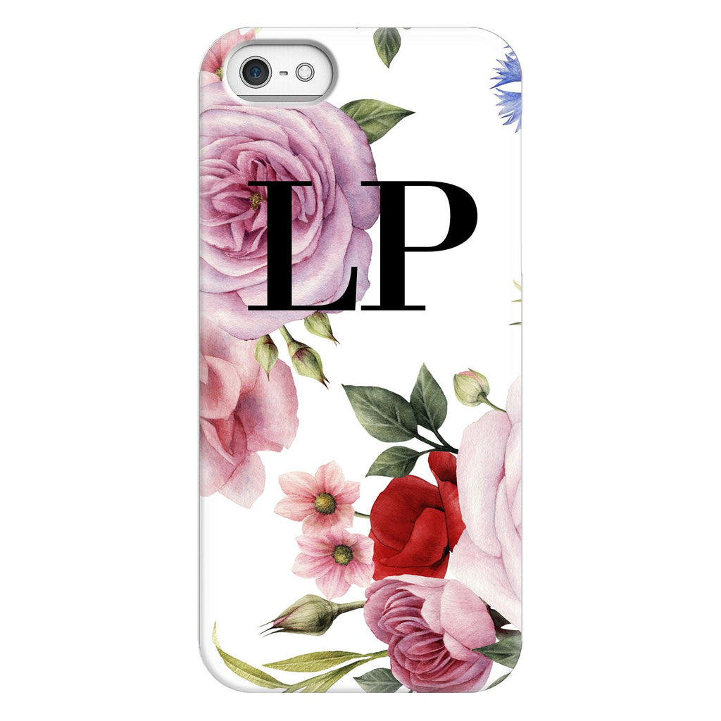 Personalised Floral Blossom Initials iPhone 5/5s/SE (2016) Case