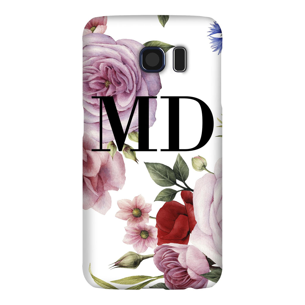 Personalised Floral Blossom Initials Samsung Galaxy S6 Edge Case